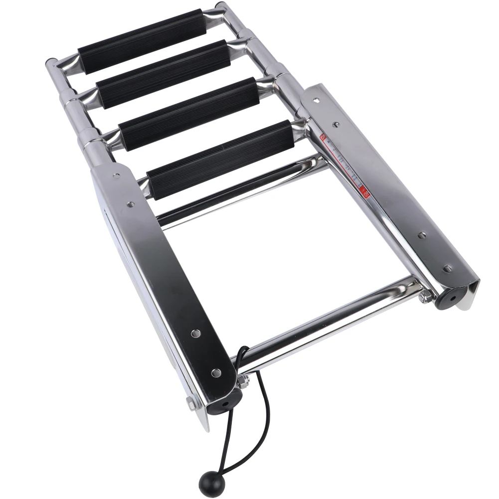 Alastin 4-Step Ladder Stainless Steel Under Platform Slide Mount Boat Boarding Telescoping Ladder Boat Accessories Marine