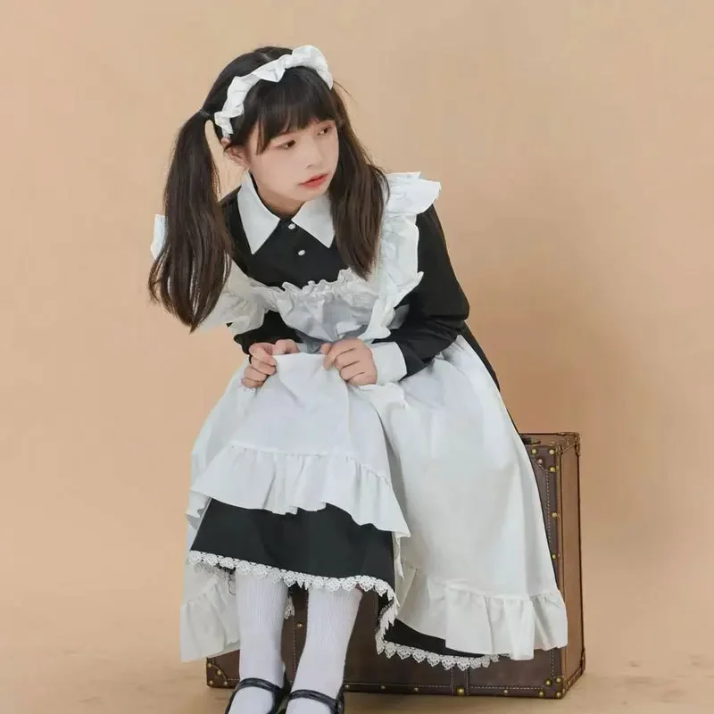 Anime langes Kleid Französisches Gericht Dienstmädchen Kleid Lolita Cosplay Kostüm Frauen Mädchen Kleid Weihnachten Halloween Karneval Party Geschenke oi5789