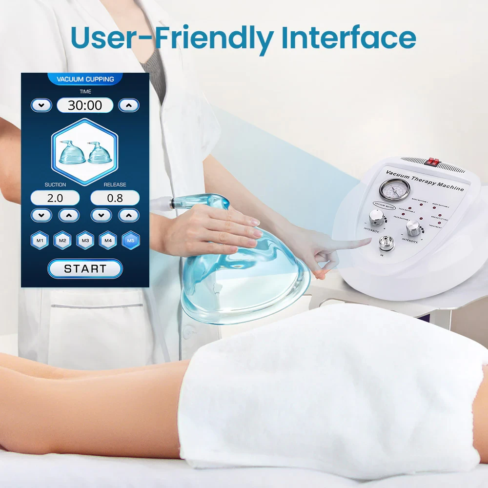 Vacuum Butt Lift Machine Breast Enlargement Massager 73kPa Suction with Powerful and Large Cups Beauty Salons Skin Tightening