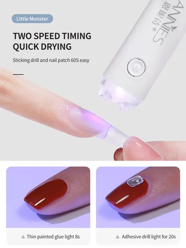 Imagen 2 del producto Mini secador de uñas de 3W, lámpara UV de secado rápido, máquina de manicura, esmalte de uñas en Gel, secador de uñas LED, herramientas de manicura