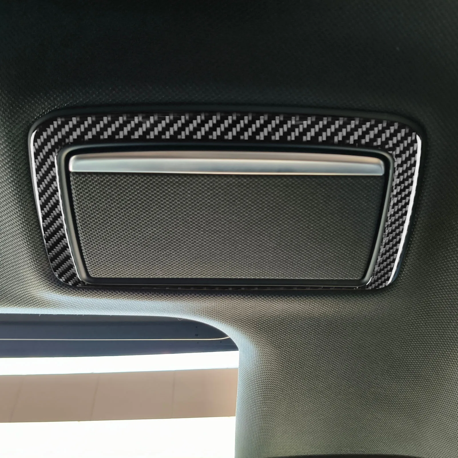 For BMW 7 Series G11 G12 2015-2022 Carbon Fiber Rear Roof Cosmetic Mirror Panel Trim Cover Car Accessories Decoration Sticker
