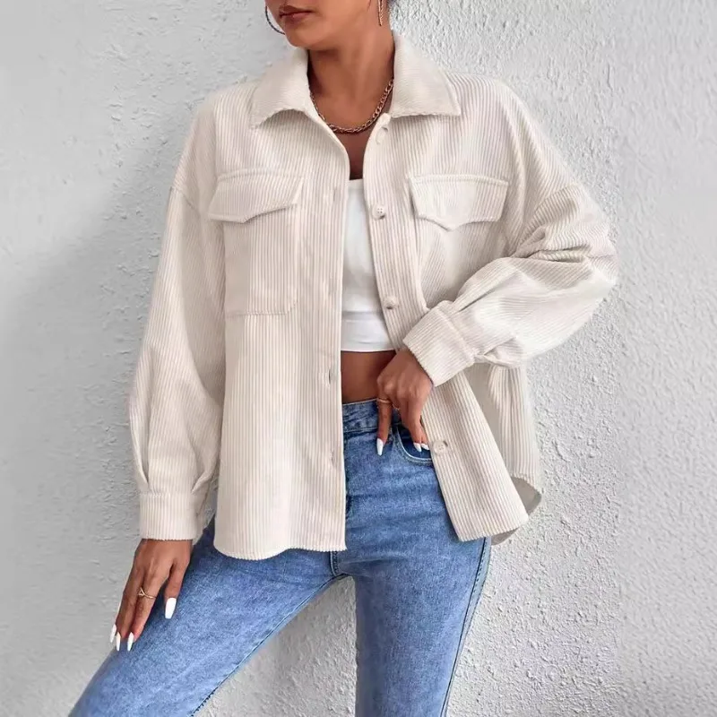 

Spring Autumn Loose Casual Double Layered Pleated Long Sleeve Shirt Collared Set Elegant Fashionable Women's Wear Outfit