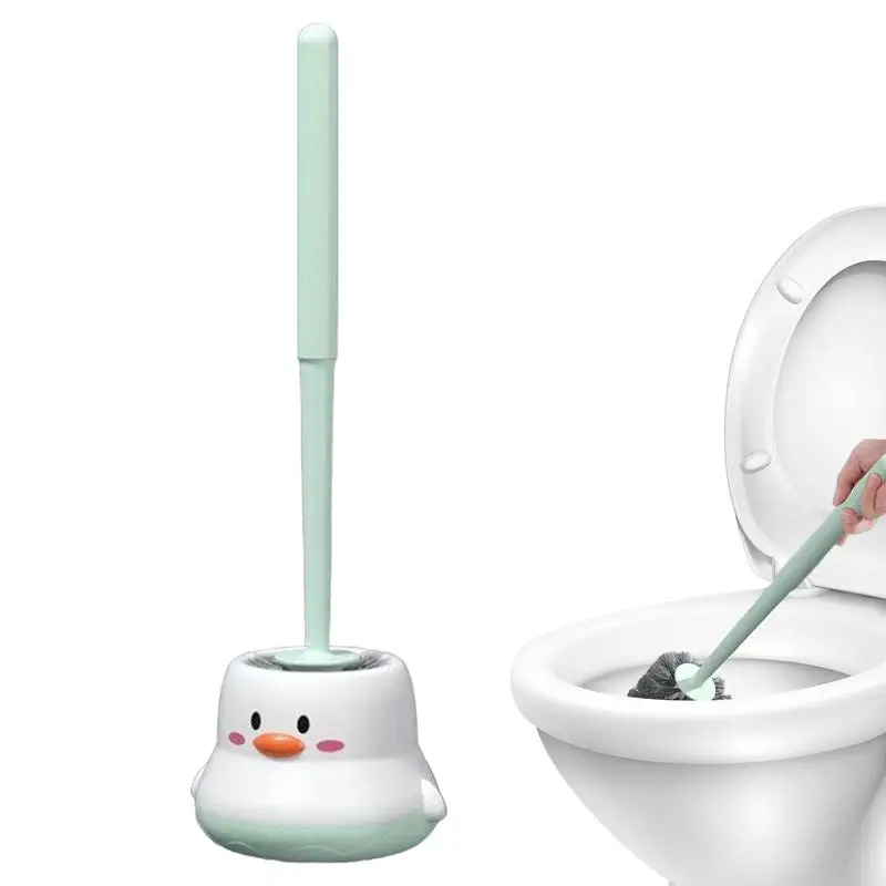 

Bathroom Toilet Brush Cute Toilet Brush And Holder Set Non-Punch Compact Ergonomic Stain Remover Dead Corner Cleaner Without