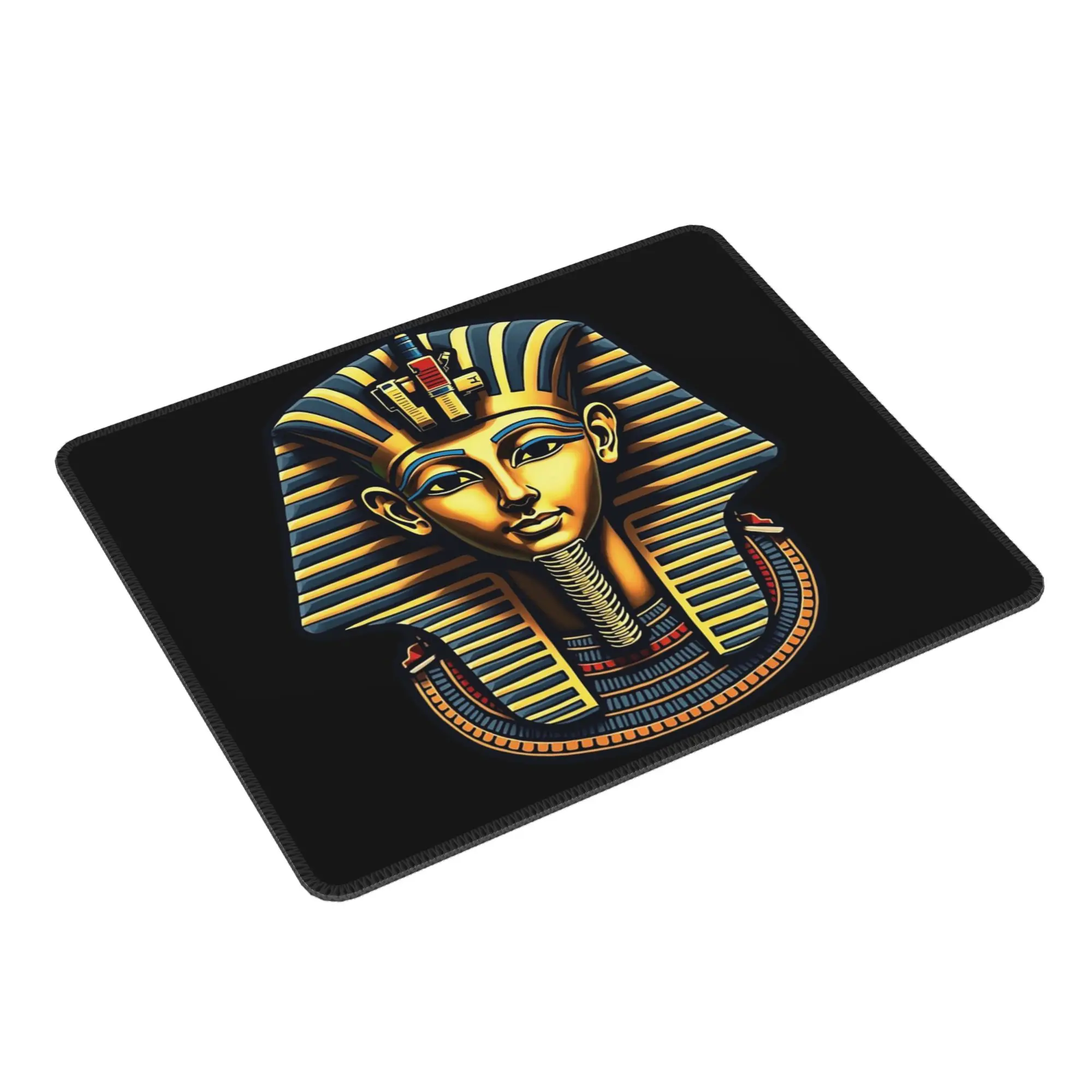 Egyptian Pharaoh With Golden Crown Illustration Mouse Pad Computer Keyboard Mouse Mat PC Laptop Desk Mat Accessories Table Mats