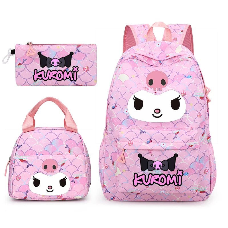 حقيبة ظهر كورومي كاواي مكونة من 3 قطع منحدر متدرج مطبوع جميل للنساء والفتيات حقائب مدرسية خفيفة الوزن للسفر كاجوال Mochilas #5