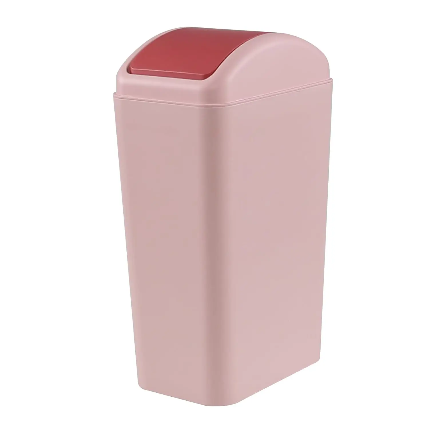 

Pink Swing-Top Trash Can, 3 Gallon Capacity, Easy Lid for Home and Office Use