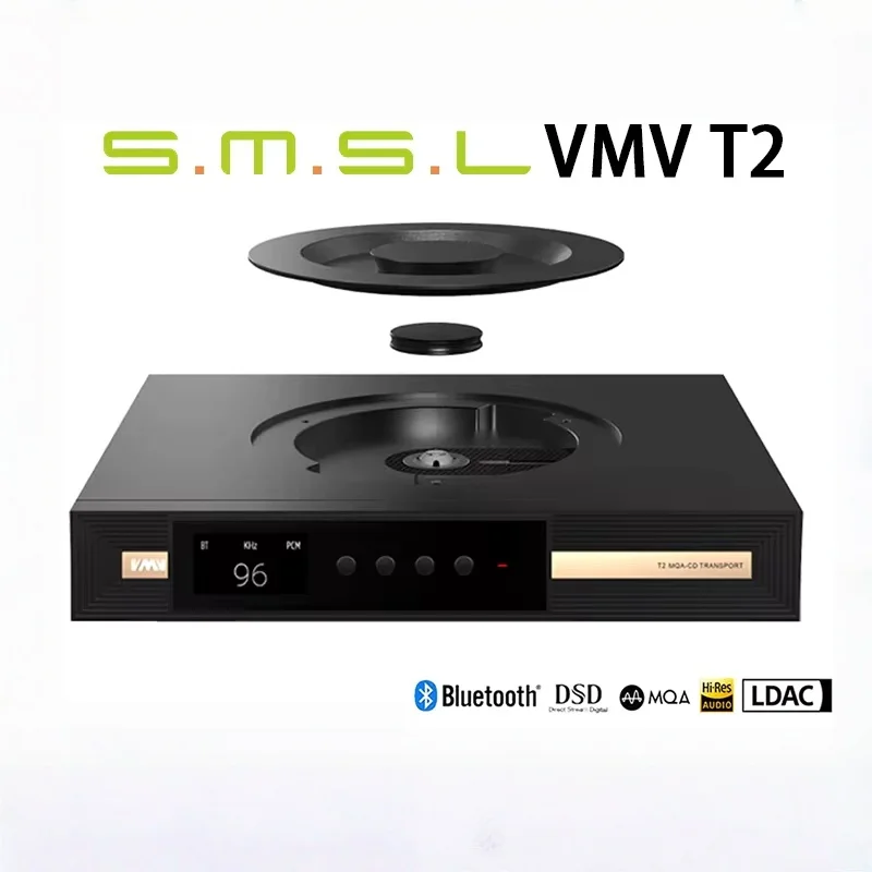 

SMSL VMV T2 High-Resolution Digital Audio CD Player with MQA DSD512 Bluetooth 5.1 LDAC Aptx-HD 32bit/768kHz Hi-End Sound Quality