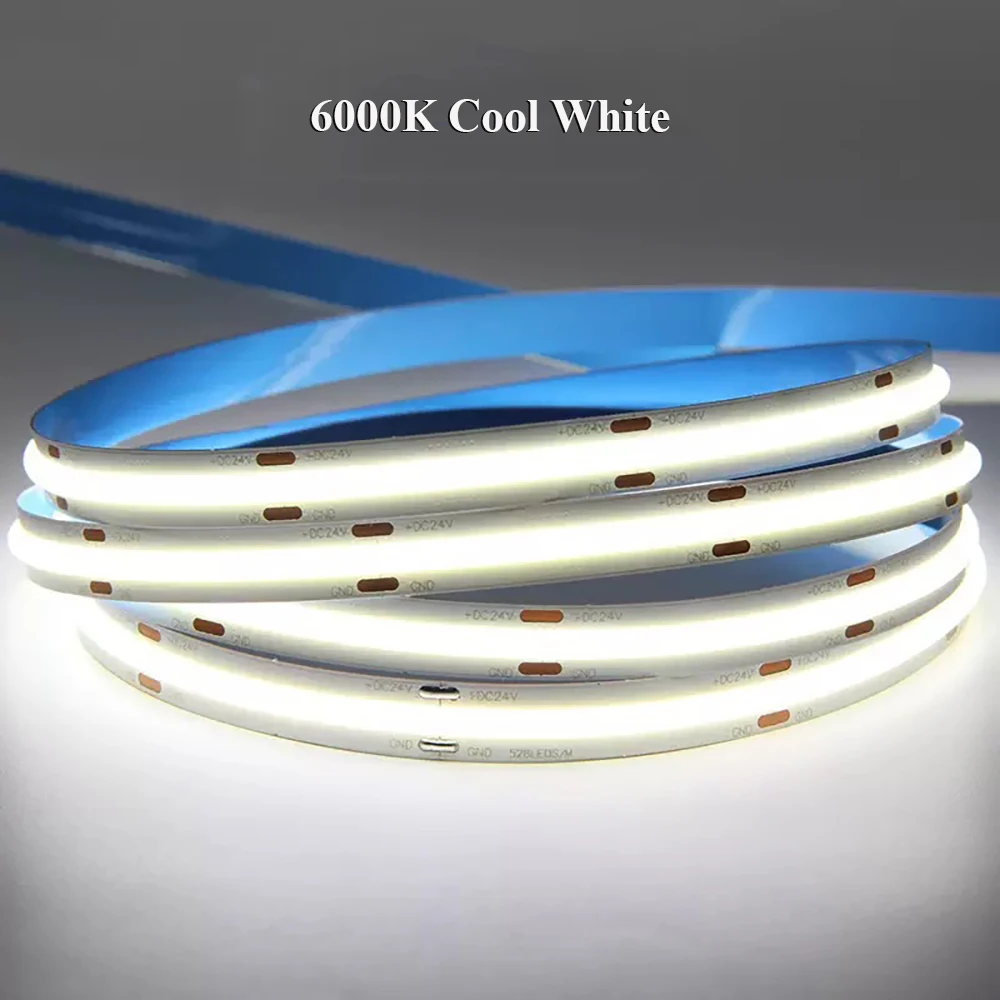 10 m/Lot 24 V FCOB 32,8 Fuß LED-Lichtleisten, 280 LEDs/M, UL-gelistet, CRI 95, 6000 K, 120 Grad Abstrahlwinkel, 11500 lm, dimmbar, für Raumdekoration