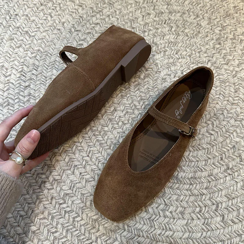 Neue Frühlingsmode: Damen-Flats mit Schnallenriemen, Sommerliche Casual-Schuhe, Flache Damenschuhe, Weiche Mary Janes für Damen – Detail 2