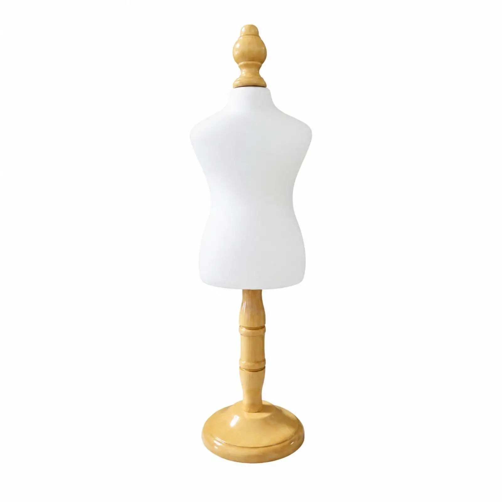 Pinnable Fabric Mannequin Torso Woman Clothing Display Stand with Round Base for Boutique
