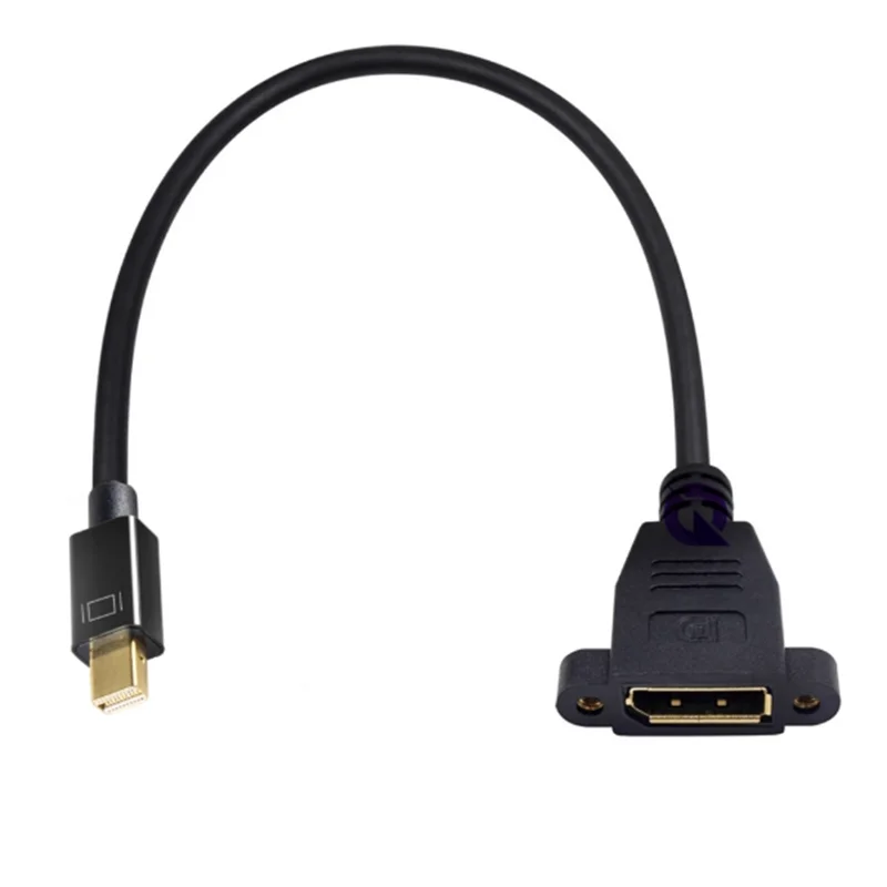Mini Displayport to Displayport Cable, 4K Extreme Thin   Mini DP Male to DP Female Extension Cable with Screw Panel Mount