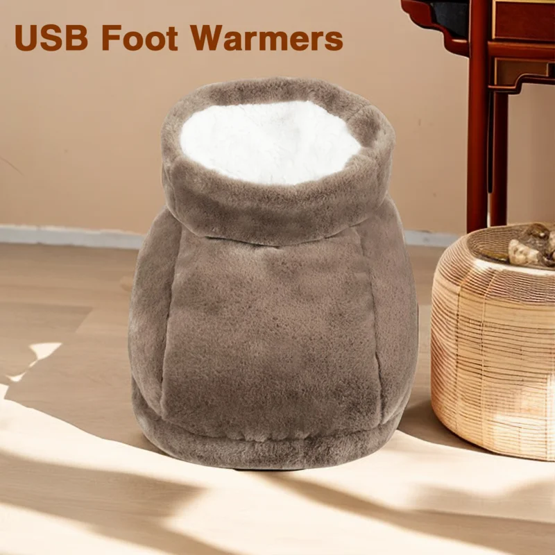 Electric Slippers USB Rechargeable Heater Foot Warmer Hand Heater Feet Heated Warm Feet Winter Cushion Cover Feet Heating Pads