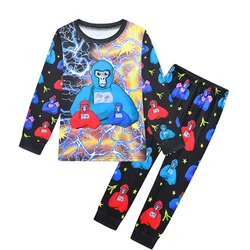 Funny Gorilla Tag VR Gamer Costume for Kids GorillaTag Printed Pyjamas Teens T-Shirt Pants Sets Birthday Gift Boy Girls Clothing