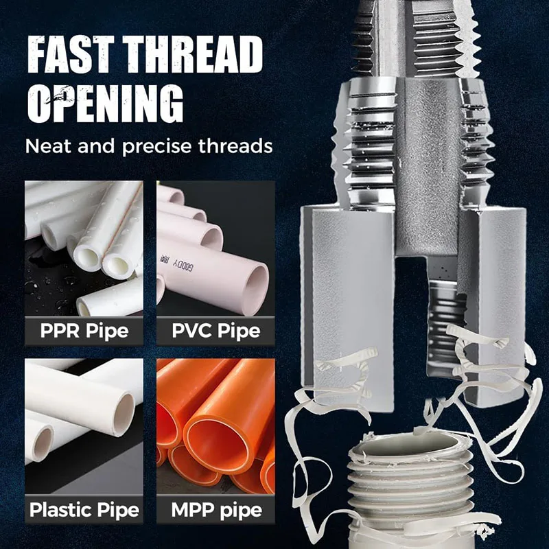 4/6 نقاط الأنابيب خيوط أداة PPR PVC MPP انبوب ماء الموضوع فتاحة الداخلية الخارجية موضوع أنابيب الحفر أدوات إصلاح السباكة