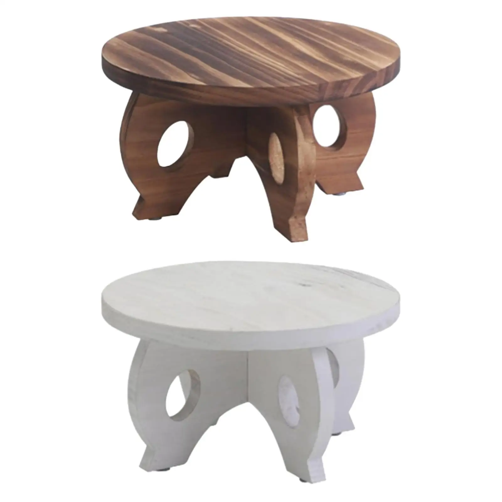 حامل نباتات خشبي مستدير لغرفة النوم في الهواء الطلق حامل وعاء الزهور رف زارع طاولة النبات لرف غرفة المعيشة خارج زاوية المكتب