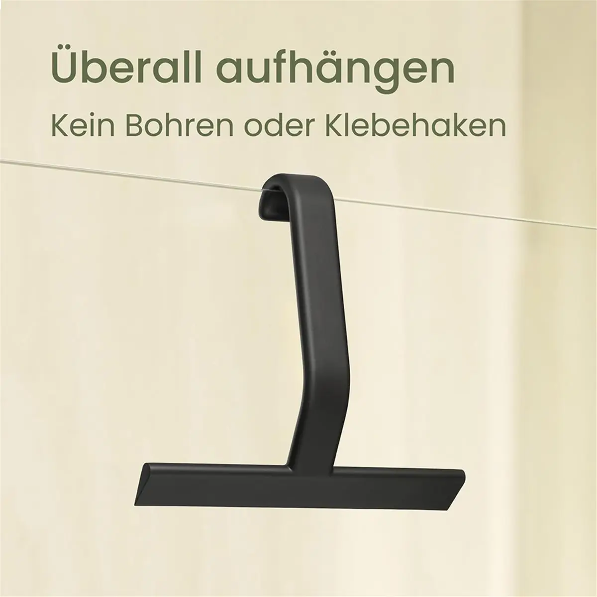 PHONE&GEAR Shower Squeegee for Glass Doors, Silicone with Built-in Hook, -Free, 10-Inch