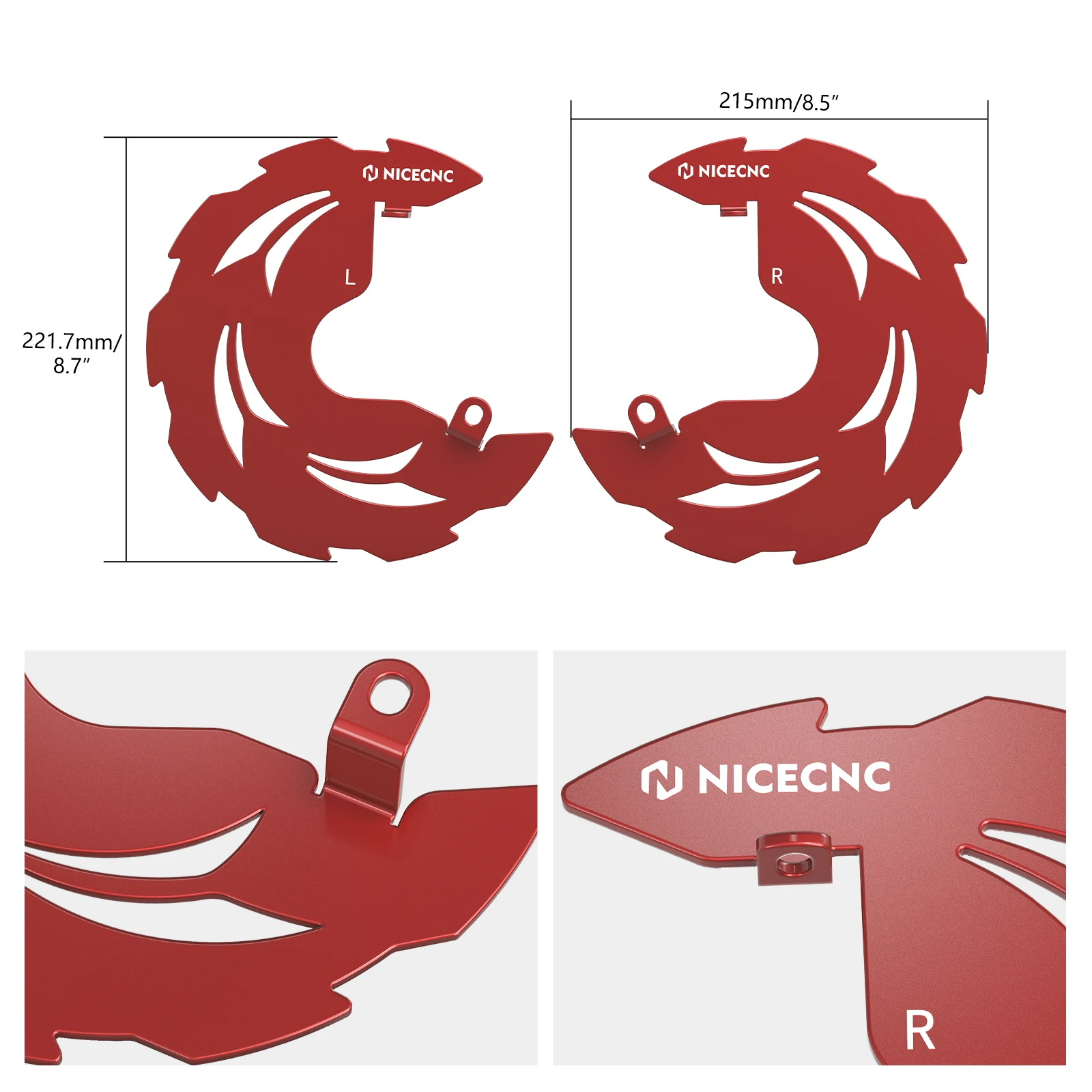 NICECNC 2x Front Brake Rotor Guards For Honda TRX450R 2006-2009 TRX450ER 2006-2014 Replaces 45331-HP1-600 Wheel Brake Protection