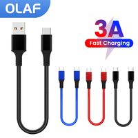 25CM Short Cable USB C to Type C Cable 66W Fast Charging USB Type C Cable For iPhone 15 16 Xiaomi Samsung Huawei Power Bank Cord