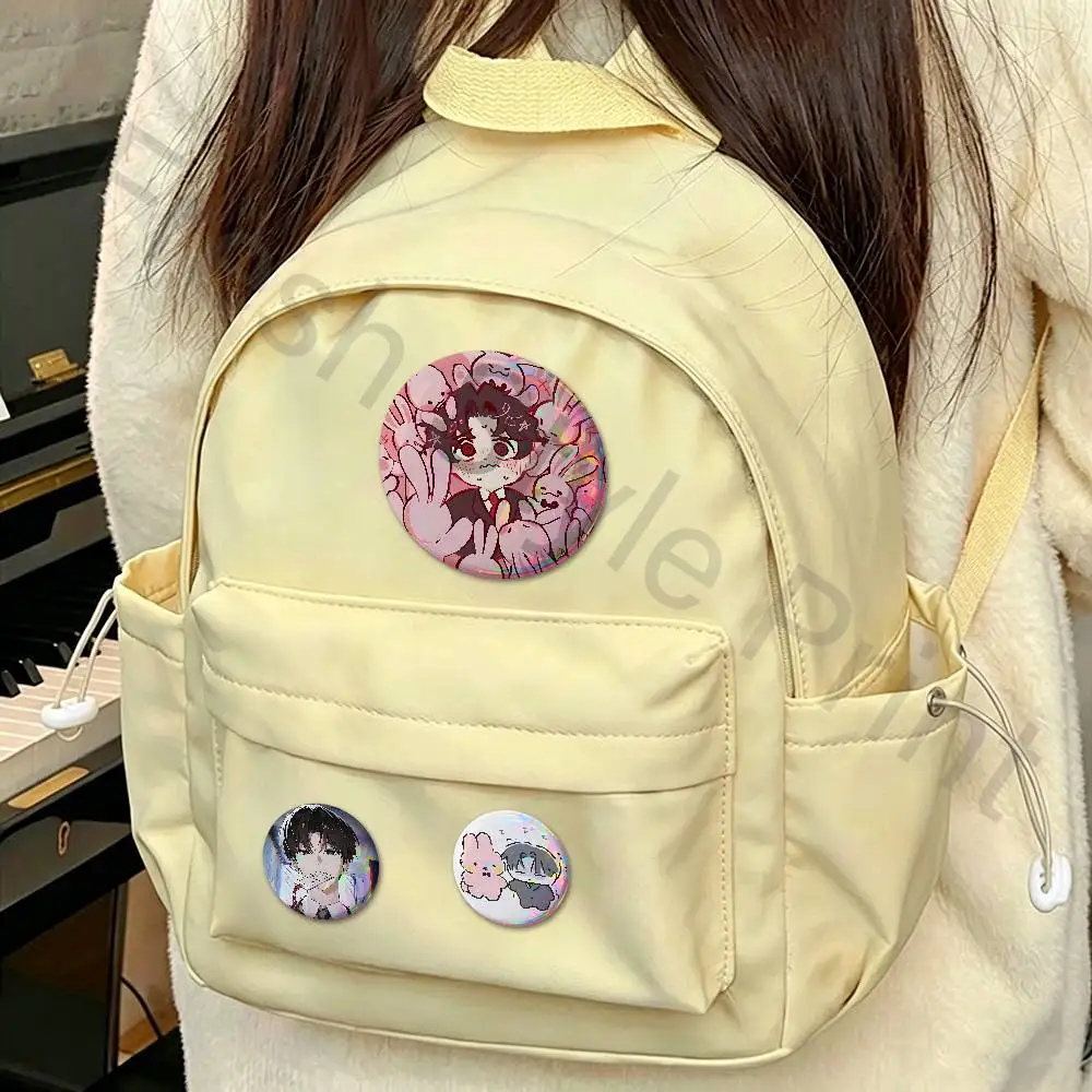 K-Kim S-Soleum Novel GSGW 58mm 44mm HD Print Brooch Badges Pretty Derby Round Display Brooches Lapel