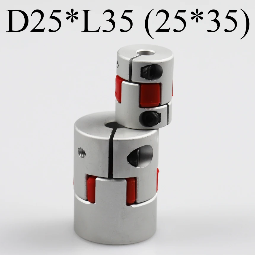 25x35mm 25*35mm 4/5/6/7/8/9/10/11/12/13/14mm Bore Aluminum Alloy Rod Connector Spider Shaft Coupler Plum Flexible Jaw Coupling