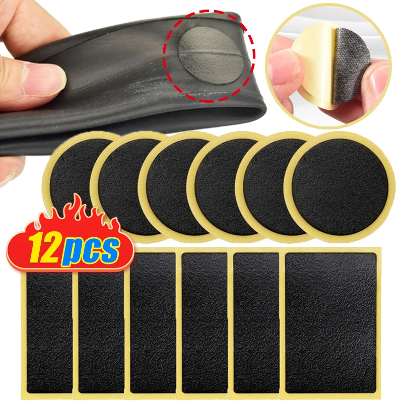 12PCs Car Motorcycle Tire Repair Patches Car Tire Repair Tools Glue-free Protection Adhesive Quick Drying Bicycle Tyre Patch