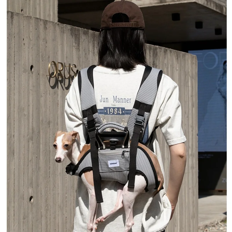 

Horizontal Dog Backpack Spine Protection Ice Silk Cooling Breathable Portable Crossbody for Small/Medium Dogs Outdoor Hiking
