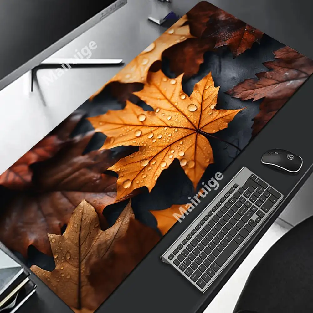 

Maple Leaves Mouse Pad Computer Accessories Office Game XXL Table Mats Rubber Anti-slip Gaming Keyboard Mousepad Desk Pads 40X90