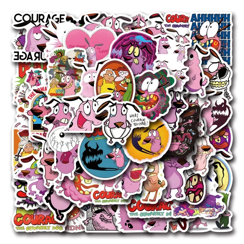 55 قطعة الكرتون علاج الجبناء الكلب الكتابة على الجدران ملصقات الشارات حقيبة الكمبيوتر المحمول الغيتار الديكور DIY بها بنفسك الاطفال لعبة كلاسيكية #1