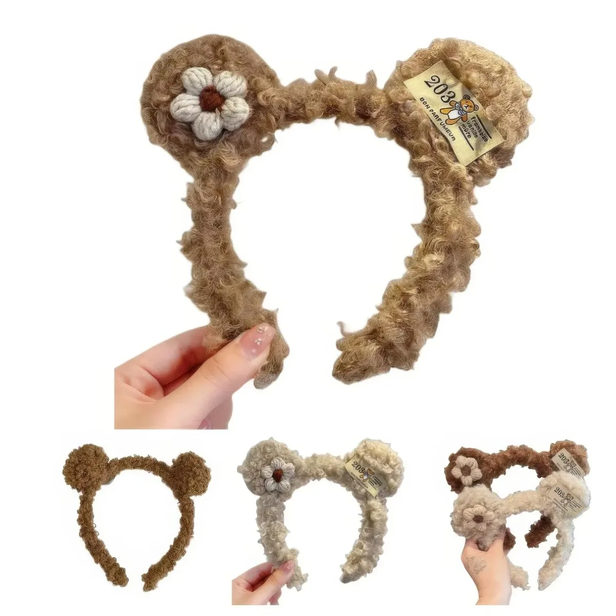 لطيف القطيفة زهرة غسل الوجه الشعر هوب القهوة الضحلة مضحك عقال جميل ماكياج إكسسوارات الشعر هدية للنساء #4