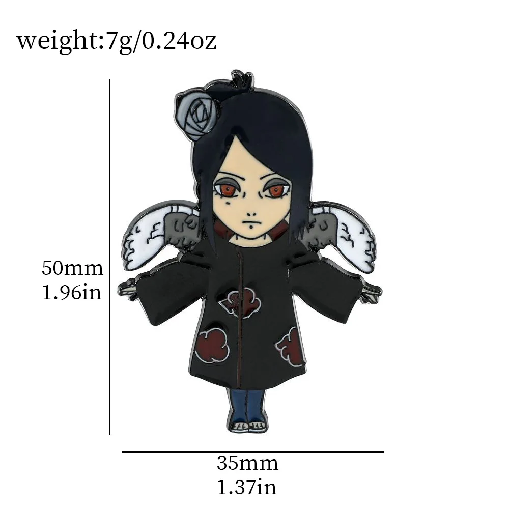 Naruto Enamel Pin Akatsuki Red Cloud Cartoon Brooch Backpack Collar Decoration Lapel Badge Fashion Jewelry Gifts