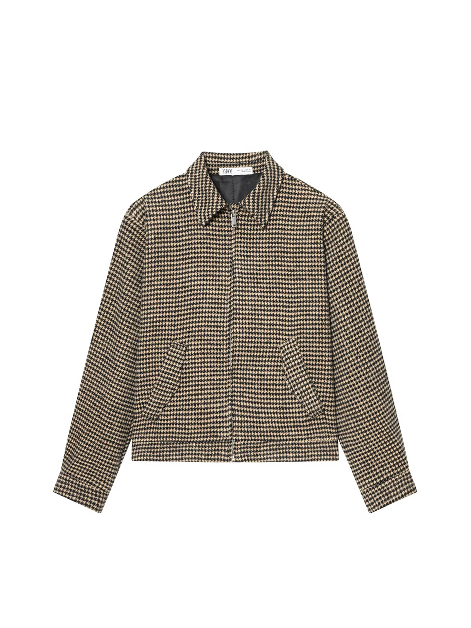 

Women Khaki Plaid Jacket Coat Vintage Harajuku Streetwear Long Sleeve Bomber Jacket Outerwear 2000s Clothes Spring Autumn 2026