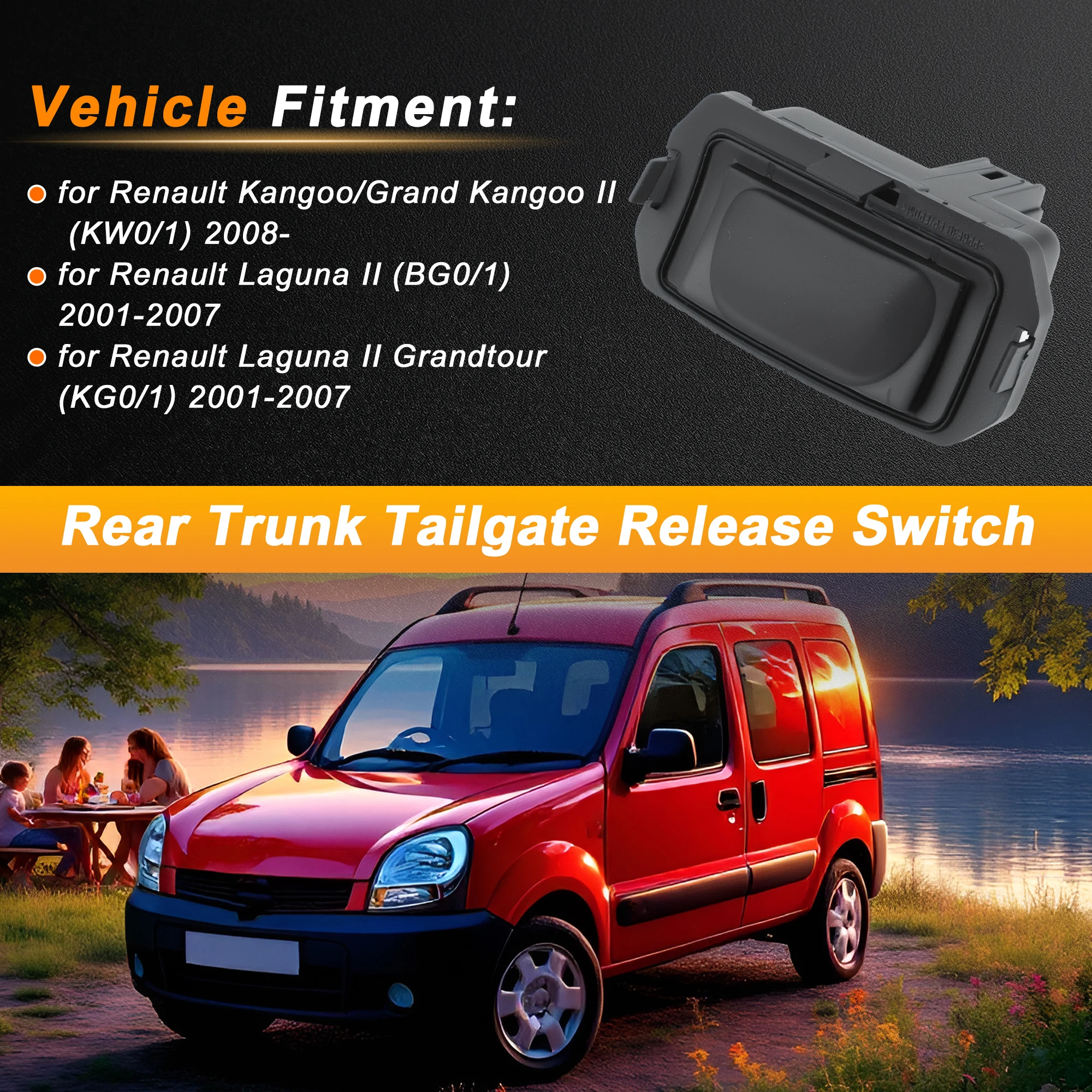 X Autohaux Tailgate Trunk Release Switch for Renault Kangoo 2008-up