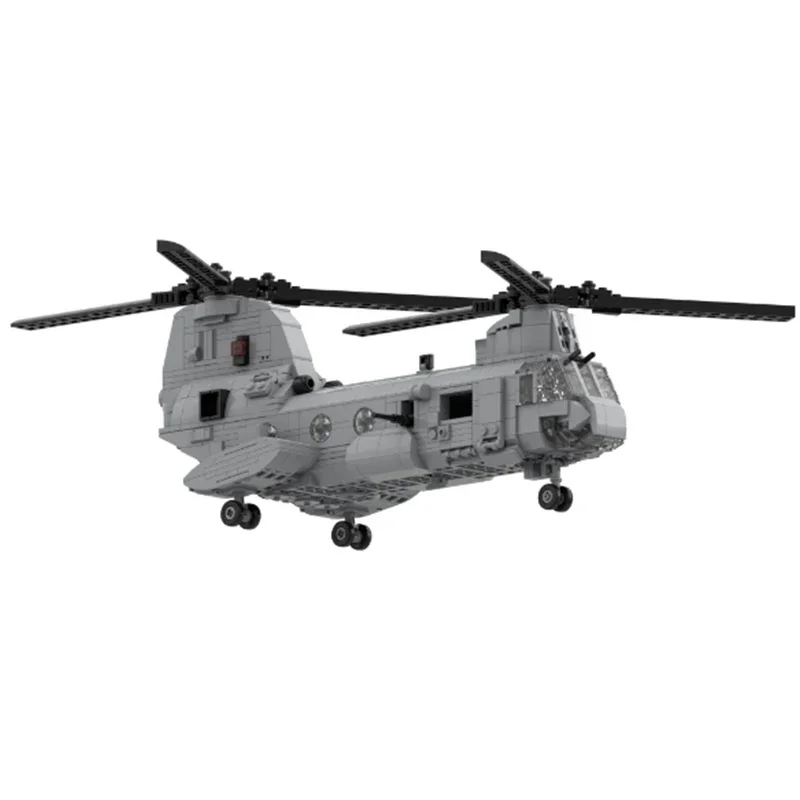 Moc Building Blocks Military Model CH-46 Sea Knight Helicopter Technical Bricks DIY Assembly Famous Toys For Childr Holiday Gift