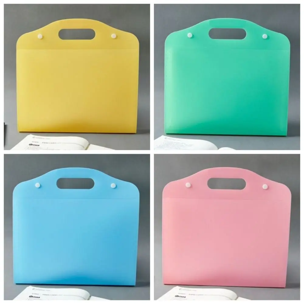 Portable Waterproof Portfolio Organizer Thickening PP File Organizer Large Capacity File Bag