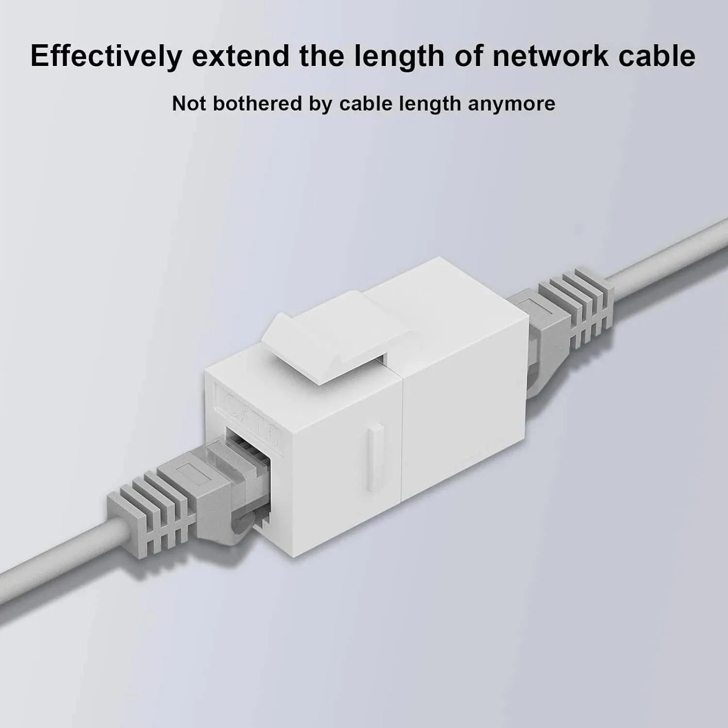 Woeow อุปกรณ์ต่อคีย์สโตนสำหรับ CAT6 RJ45 12ชิ้นหัวต่อตัวเมียตัวเมียตัวเมียเป็นปลั๊กตัวเชื่อมต่อแบบอินไลน์ CAT6 UTP สีขาว