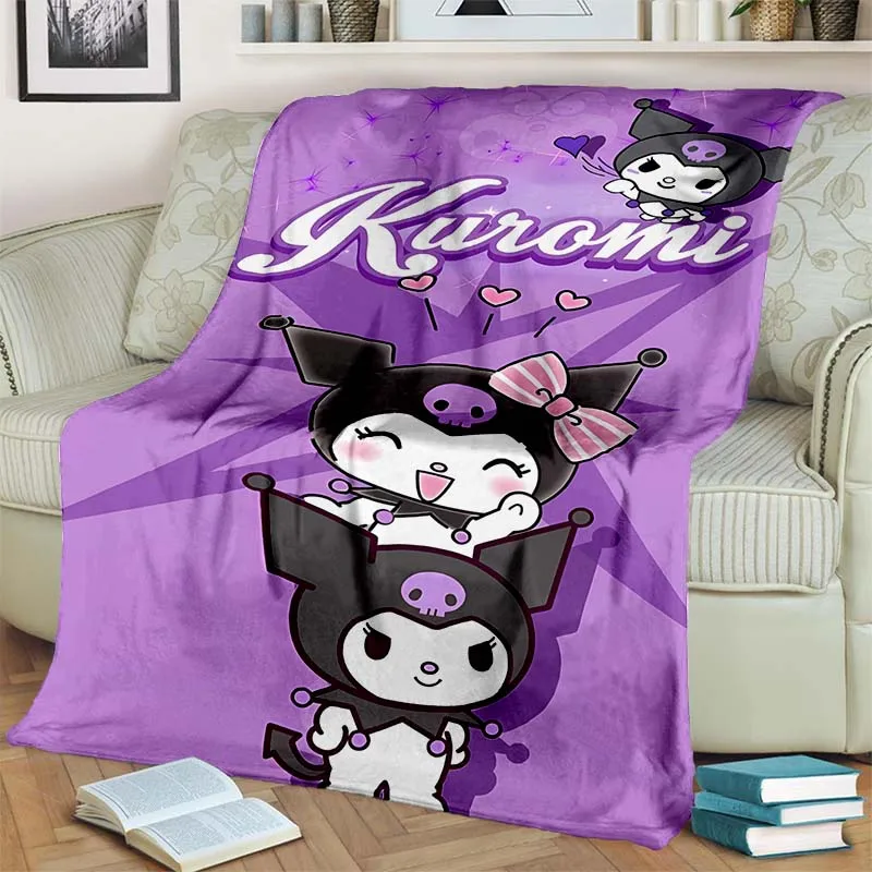 

Мультфильм Sanrio Kuromi мультфильм комната теплое одеяло удобное мягкое портативное Зеленое одеяло подарок для семьи или друзей