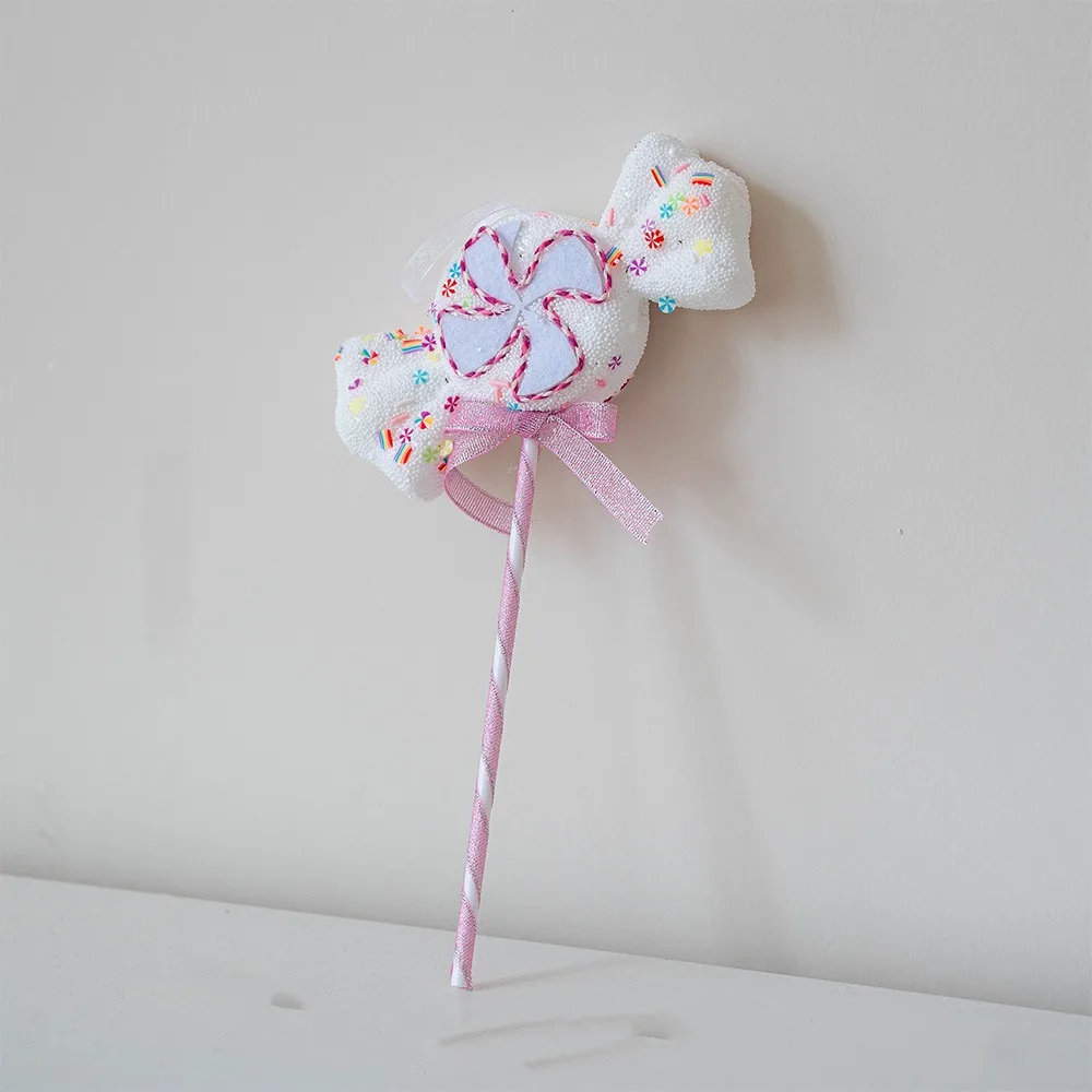 Colgante de bastones de caramelo de Navidad Multicolor, piruleta rosa de espuma, adornos colgantes, Donuts, helado, decoración de árbol de Navidad