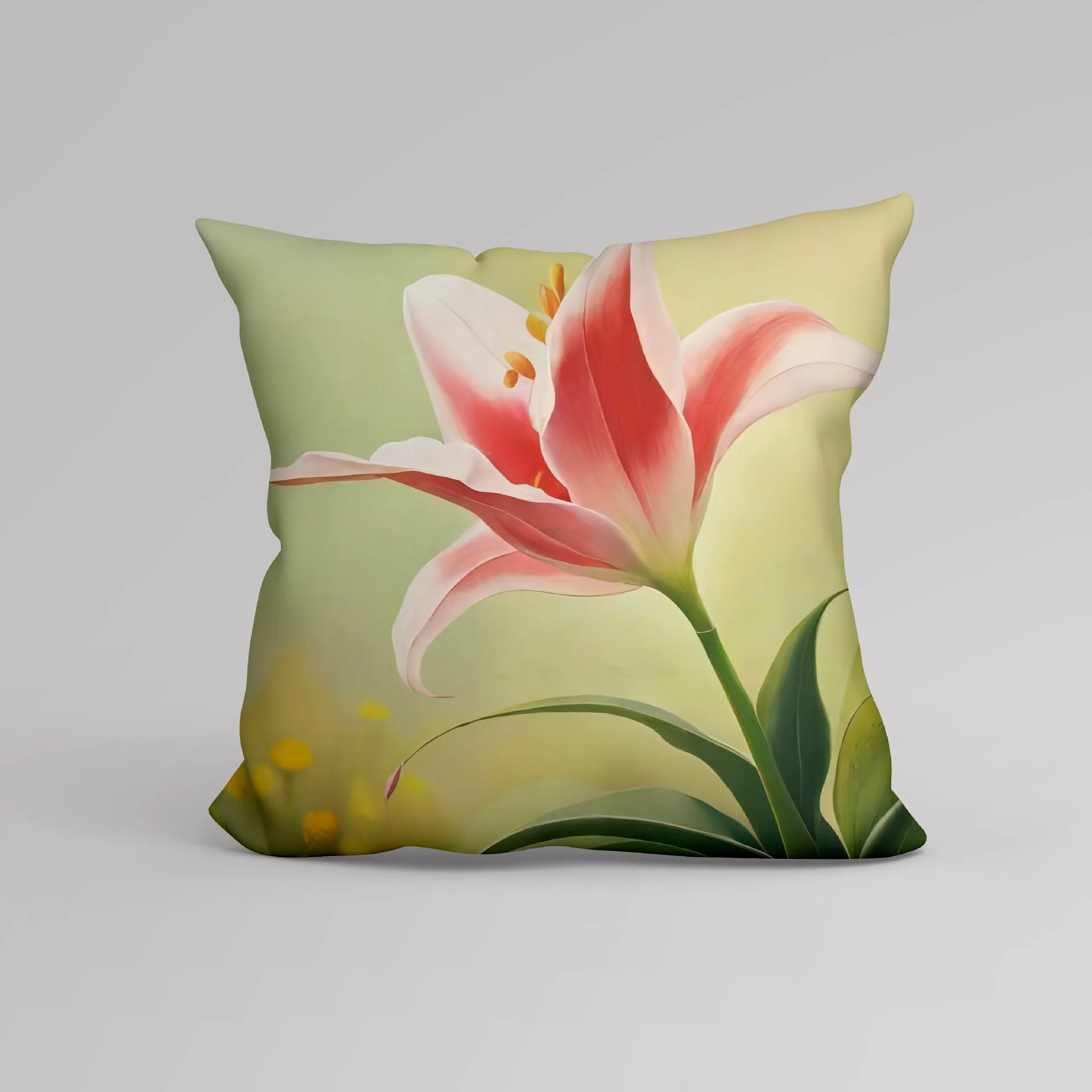 Lily Pattern Cushion Cover Home Decoration Pillow Cover Nordic Wabi-sabi Style Pillow Cover