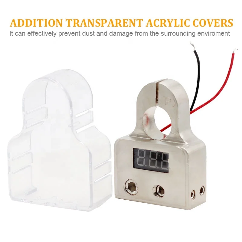 12V Gold Digital Display Positive Negative Car Battery Terminal Connector Clamp Battery Terminal Connector Car Accessories