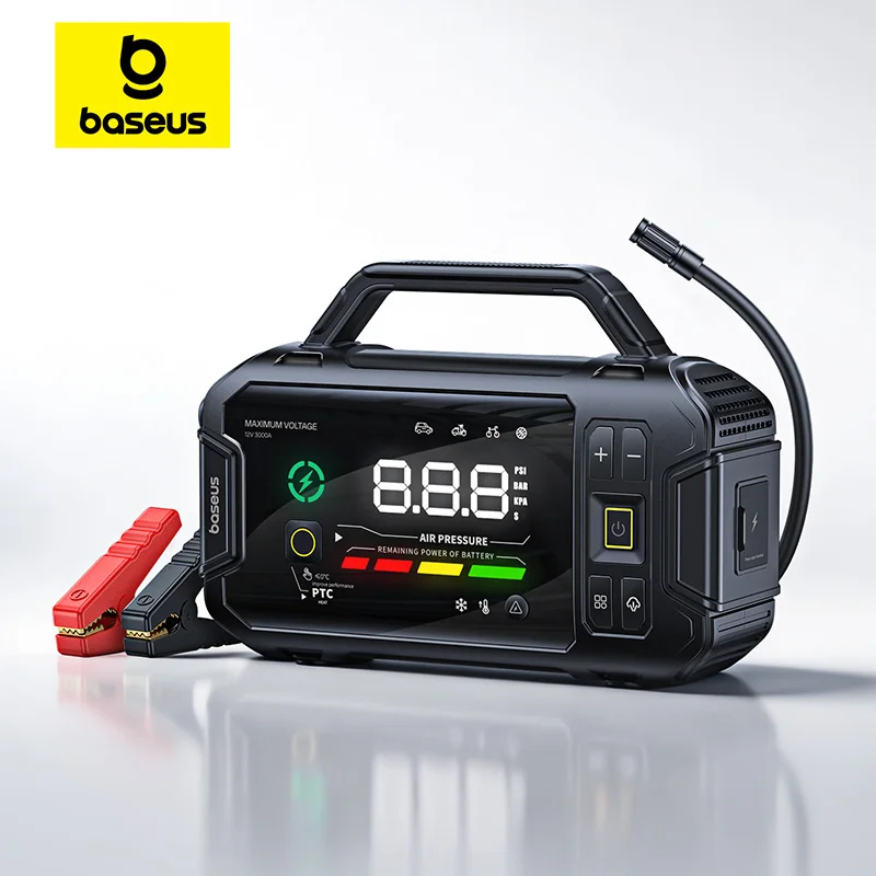 Image of Baseus VJ1 3000A Auto-Starthilfe-Powerbank 21600mAh 150PSI Luftkompressor Notfall-Autobooster Batterie-Autostartgerät