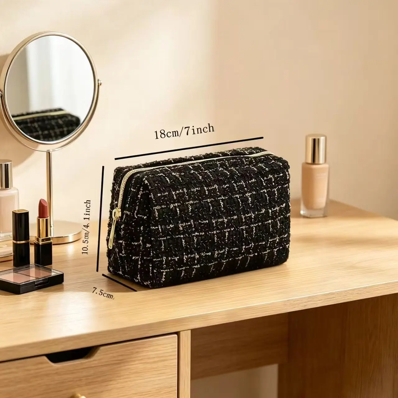 New Ins Portable Handheld Makeup Bag, Simple Large Capacity Travel Toiletry Organizer