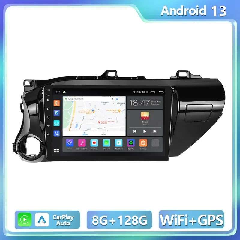 

Wireless Carplay Android13 Car Radio For Toyota Hilux Pick Up AN120 LHD 2015 2016 2017-2020 Radio Stereo Receiver Navigation