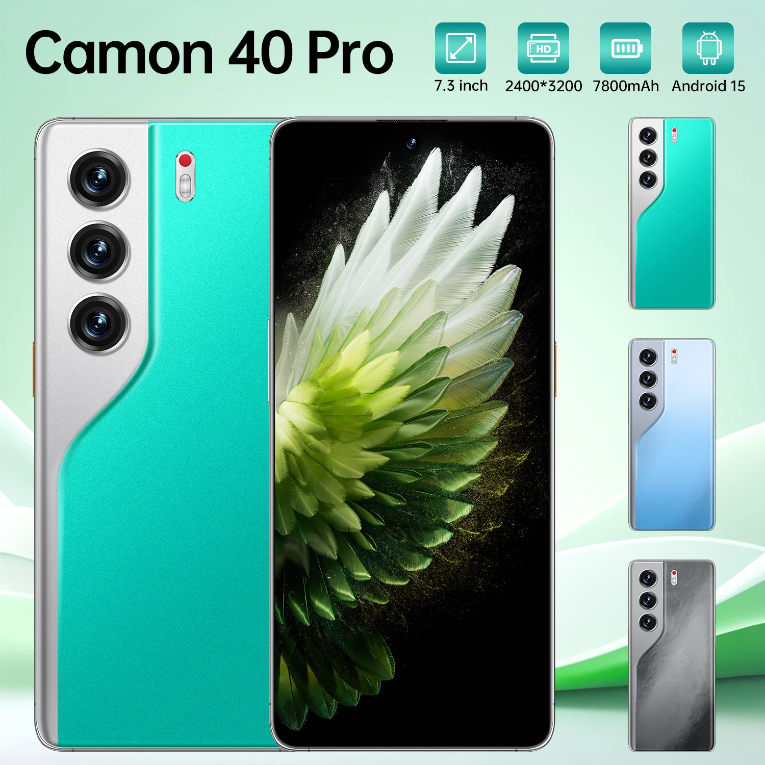 Global Edition Camon 40 Pro 2025 7.3inch HD Original Smart Dual Card 7800mAh Battery Facial Recognition Function
