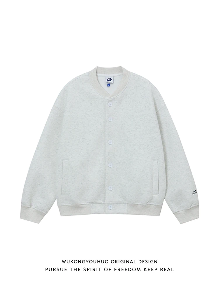 

ey American Sle Heavyweight Open Cardigan Sweatirt Men's Trendy Color Baseball Suit Casual Sports Jaet