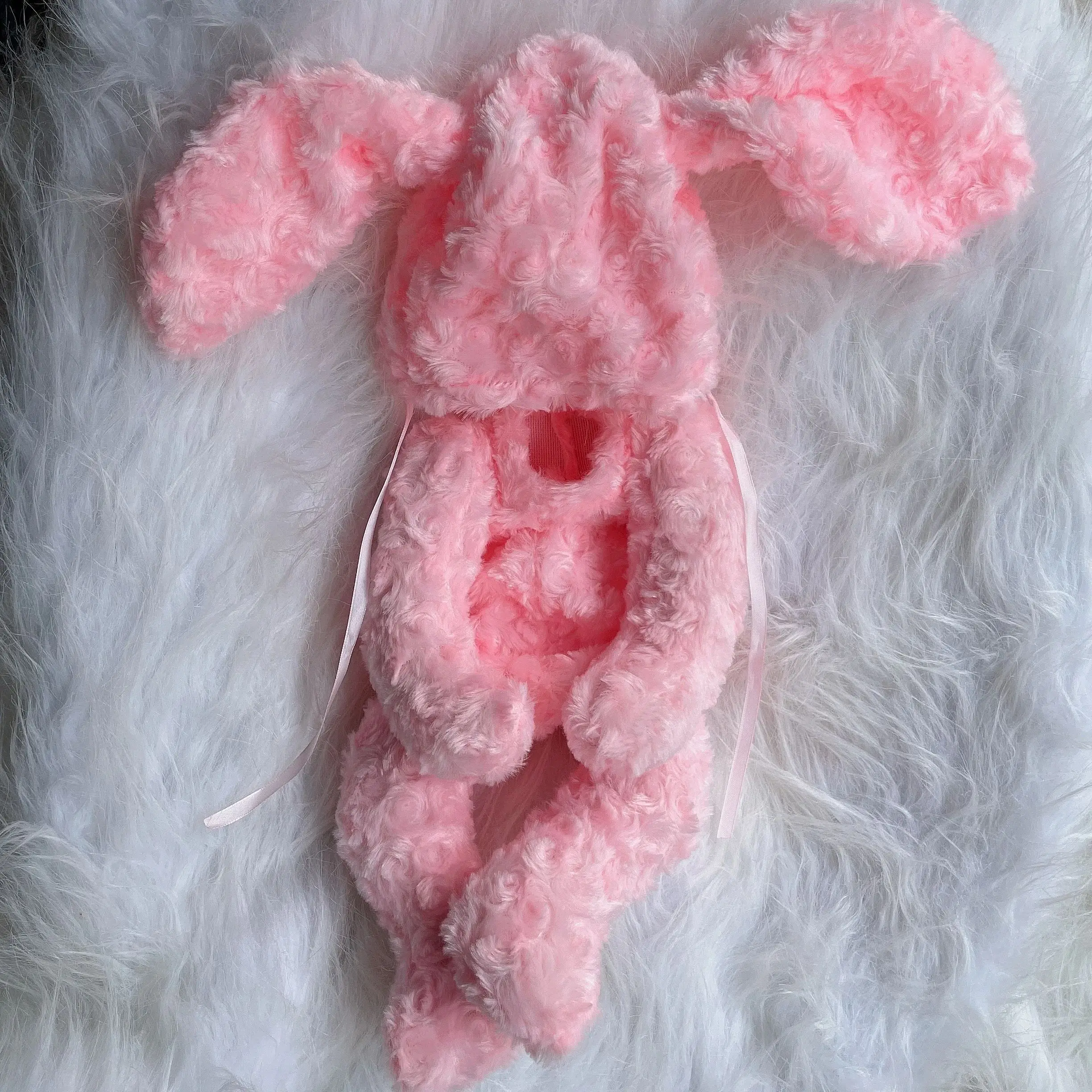 Fluffy Bunny Multi Panel Cuddle Body Limbs Are Jointed And Rotatable Baby Doll Accessories Cloth Body Suit For 18-21Inch Reborn