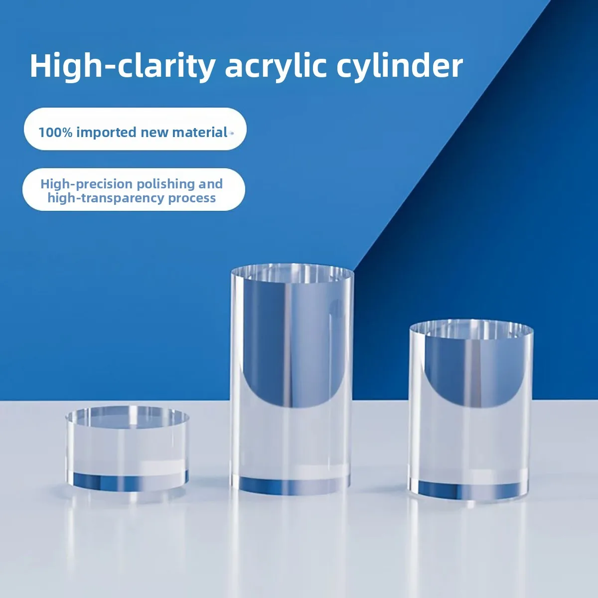 Clear Solid Acrylic Cylinder Display Stand, Transparent Round Acrylic Rod Riser Base, Jewelry Figurine Ornament Display Holder f