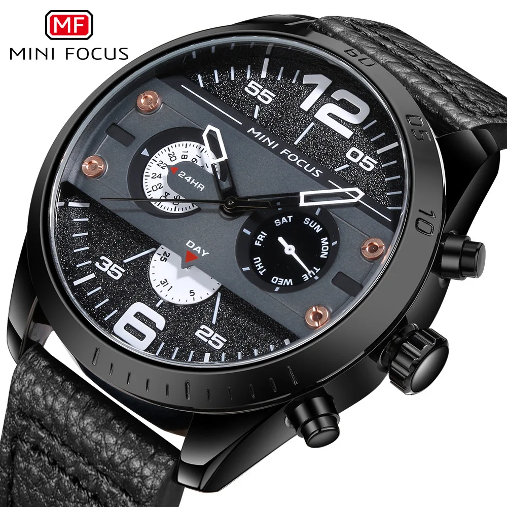 

MINI FOCUS 0068 Men's Fashion Quartz Watches Casual Luxury Date Display Calendar Leather Belt Business Waterproof Watch reloj