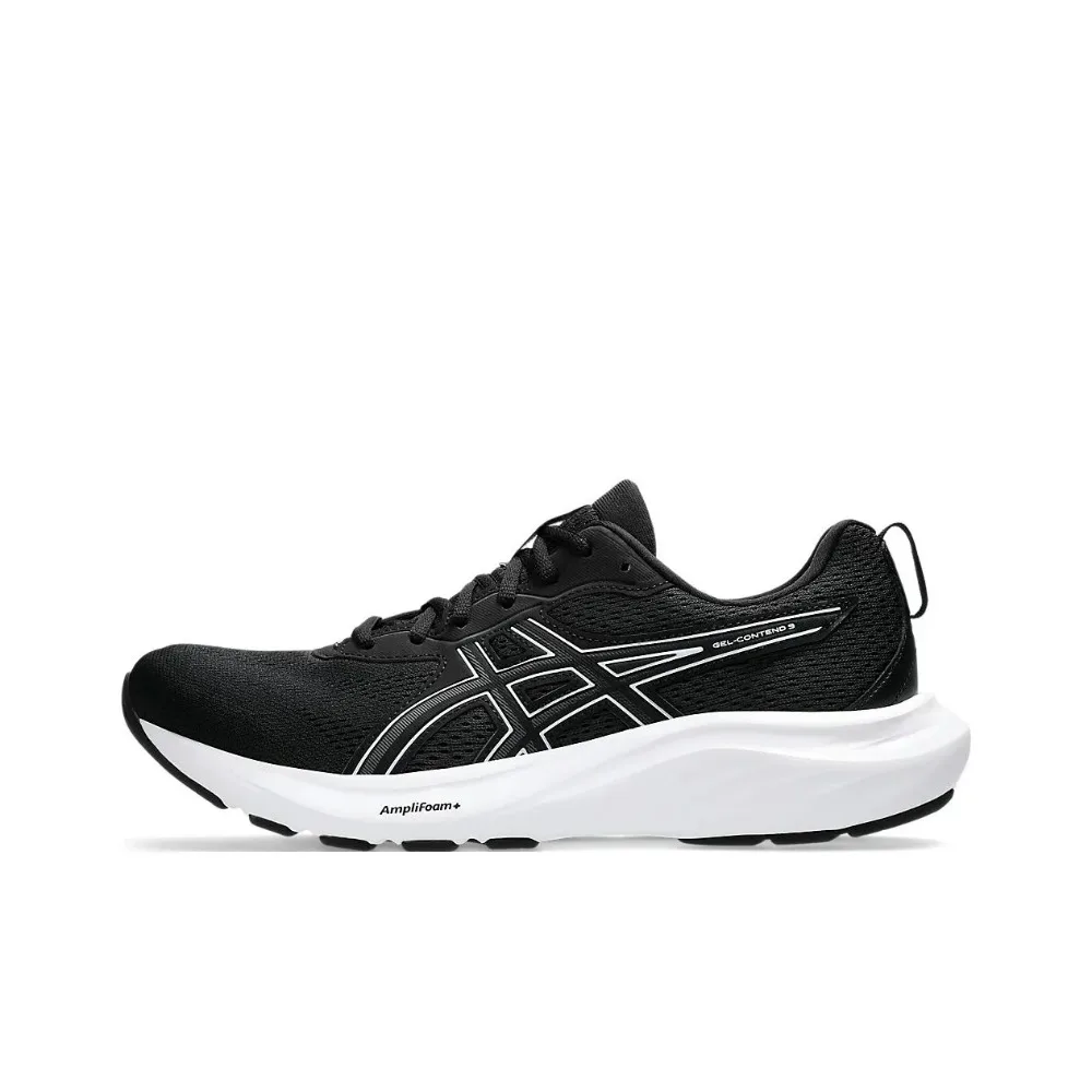Asics GEL-CONTEND 9: Zapatillas de running casuales para hombre, cómodas, ligeras y de caña baja, en negro y blanco 1011B881-002