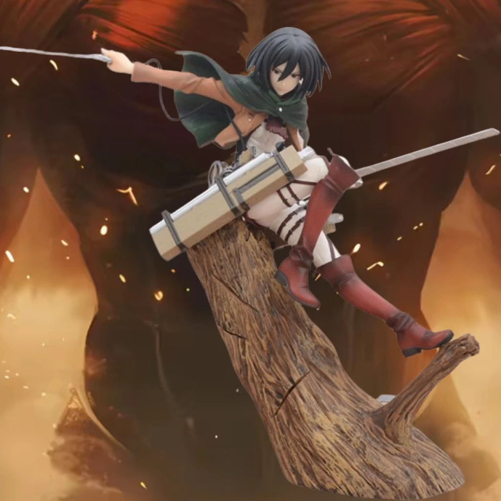 

29cm 11.4 inch Anime Mikasa Ackerman Figures Pvc Statue Desktop Ornamen Collection Statue Model Decoration Room Desk Toys Childr