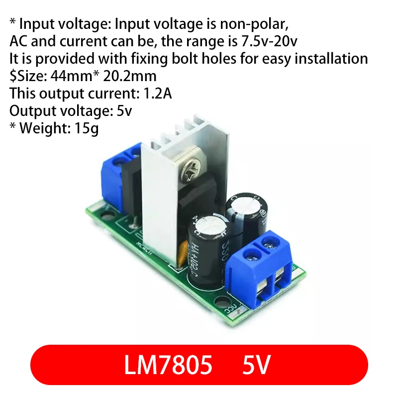 Step-down power supply module L7805 7812 voltage regulator filter rectifier module AC output 5V DC 1.5A